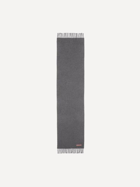 Acne Studios Narrow Fringe Grey Melange Wool Scarf