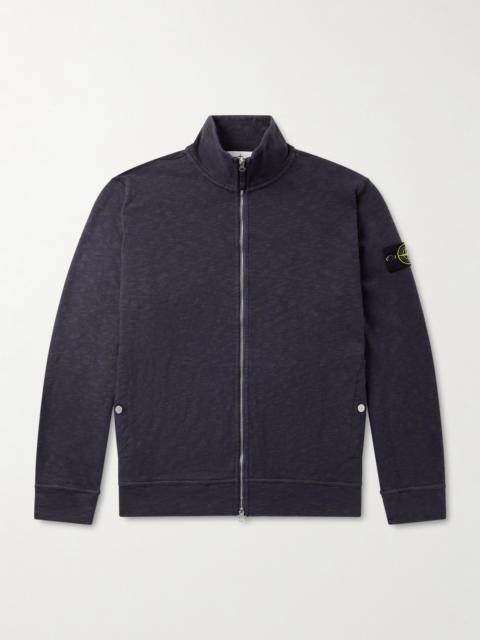 Stone Island Logo-Appliquéd Cotton Zip-Up Sweatshirt