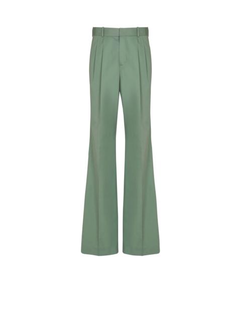 Balmain Pleated cotton trousers