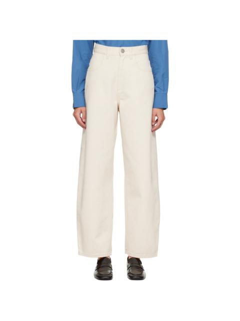 RÓHE White Berber Barrel Leg Jeans
