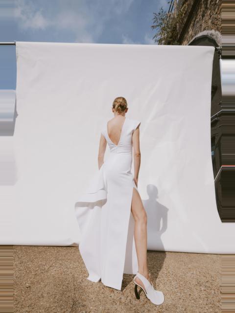 A.W.A.K.E. MODE HIGH NECK PENCIL DRESS WITH SIDE PANEL DETAIL WHITE