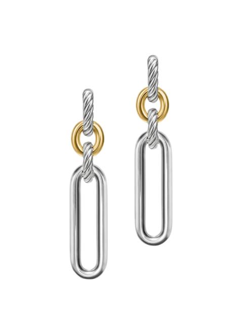 DAVID YURMAN Women's Lexington Double Link Drop Earrings in Sterling Silver with 18K Yellow Gold, 54MM - Silver