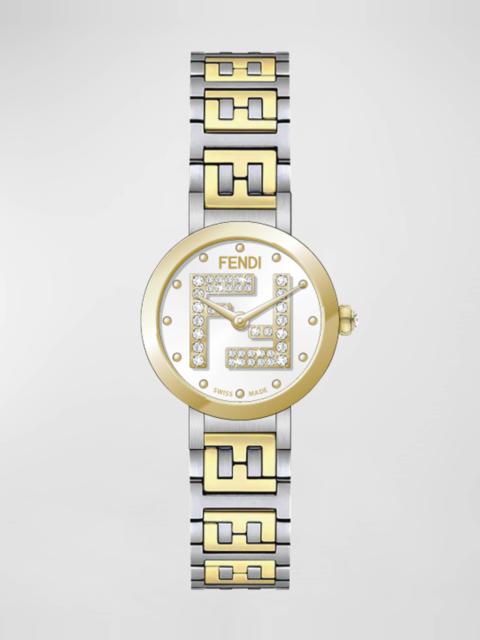 FENDI Forever Fendi FF Diamond Two-Tone Bracelet Watch, 19mm