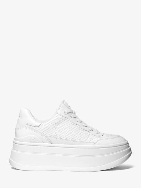 MICHAEL KORS Hayes Snake Embossed Platform Sneaker
