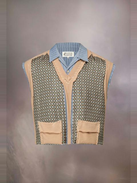 Maison Margiela Spliced seersucker linen shirt