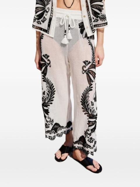 FARM RIO drawstring floral trousers