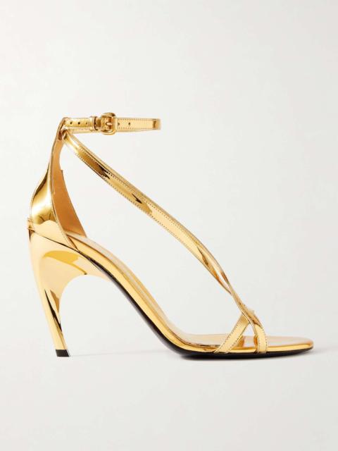 Alexander McQueen Armadillo metallic leather sandals