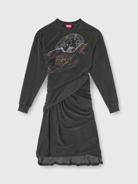 Diesel SWEATSHIRT DRESS WITH CONCERT GRAPHICS