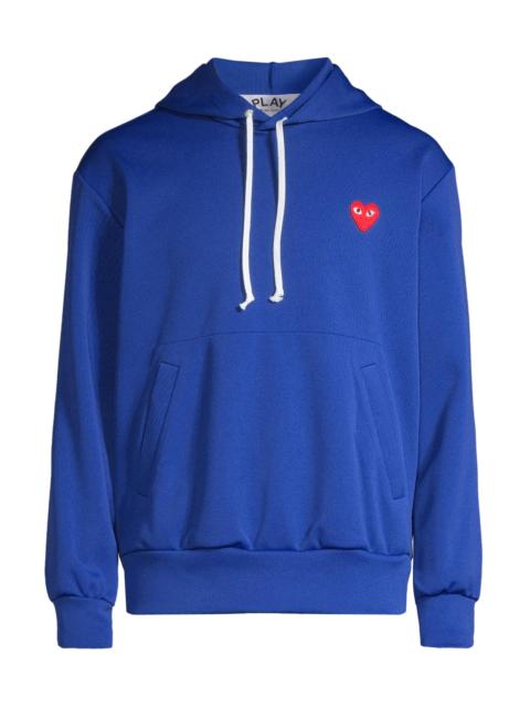 Comme des Garçons PLAY Men Red Heart Pullover Hoodie Sweatshirt - Navy