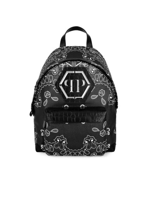 PHILIPP PLEIN logo-plaque leather backpack