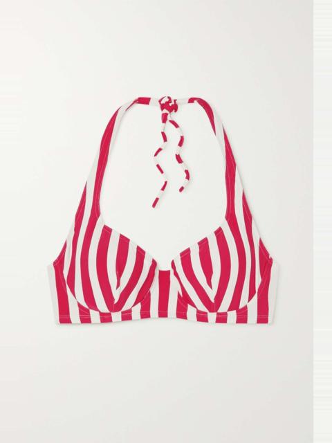 ERES Samba Corazon striped halterneck bikini top