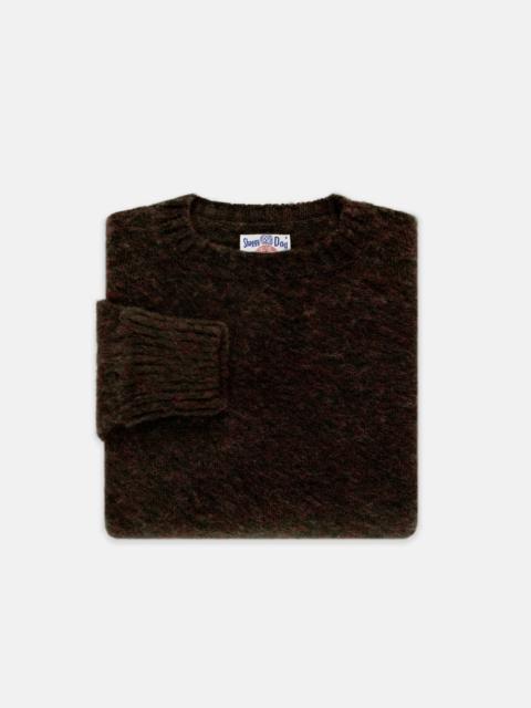 J. PRESS MADE-IN-SCOTLAND DARK BROWN MIX SHAGGY DOG SWEATER - CLASSIC FIT