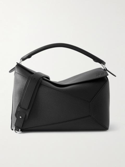 Loewe Puzzle Edge Large Logo-Debossed Full-Grain Leather Messenger Bag
