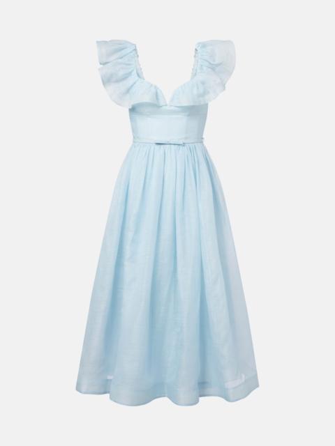 Zimmermann Dawning linen and silk midi dress