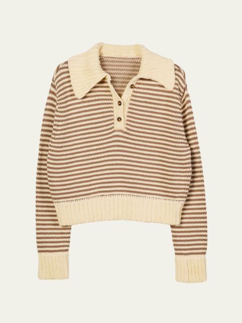 CIAO LUCIA! Doro Stripe Henley Sweater