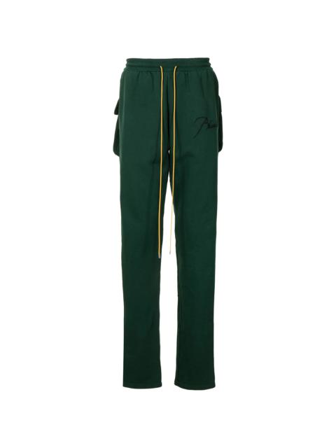 Rhude oversize 플랩 포켓 로고 자수 트랙 바지
