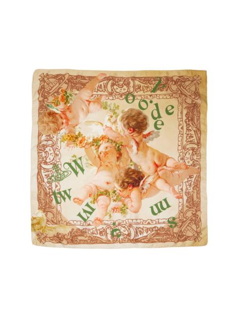 Vivienne Westwood Yellow Spring Cherub Square Scarf