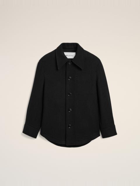 AMI Paris BLACK WOOL BUTTON-DOWN JACKET
