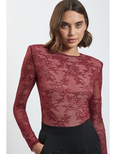 KAREN MILLEN Lace Long Sleeve Bodysuit
