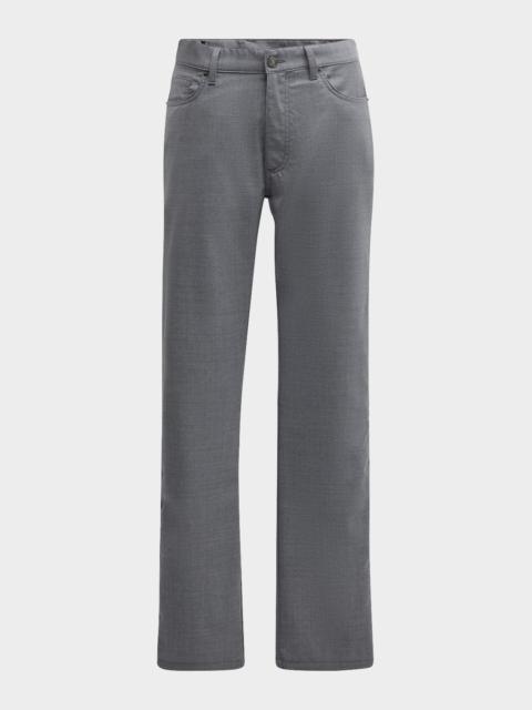 ZEGNA Men's Natural Comfort Wool 5-Pocket Pants