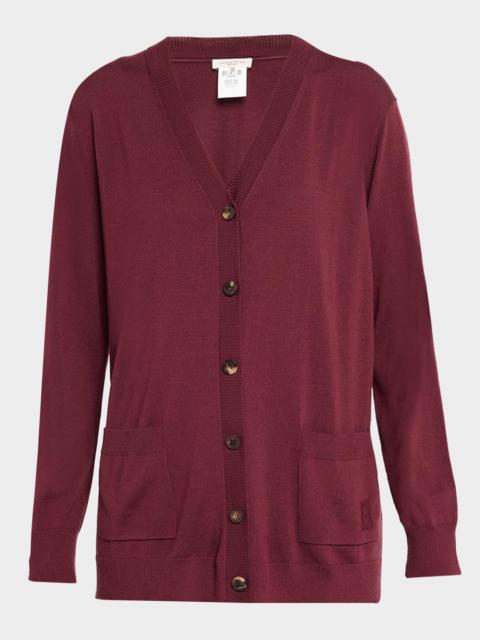 Lafayette 148 New York Button-Front Merino Wool Cardigan