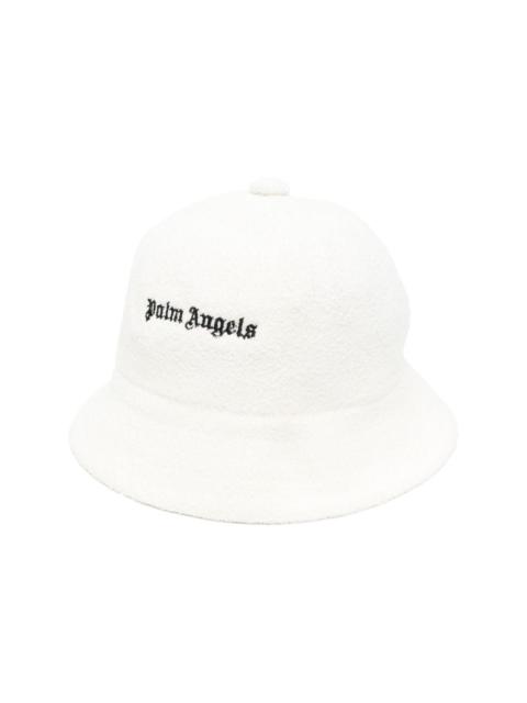 logo-embroidered bouclé bucket hat