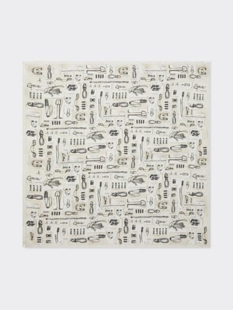 Ferrari Silk Scarf with Ferrari Officina Print