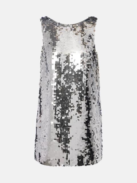 Sequined open-back minidress