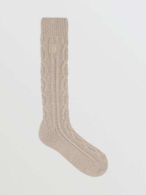 Burberry Cable Knit Cashmere Blend Socks