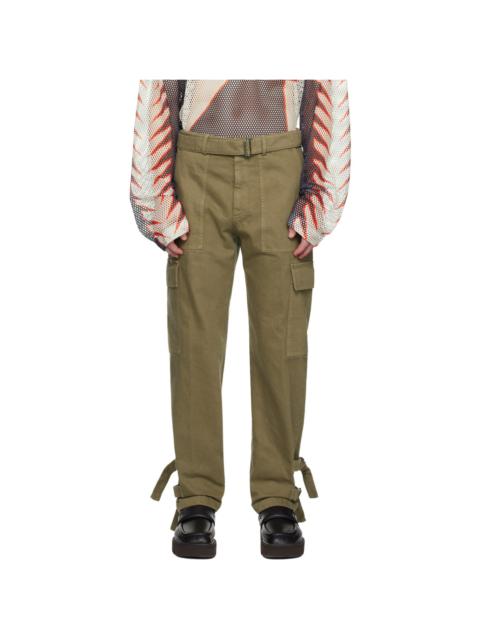 Khaki Belted Cargo Pants
