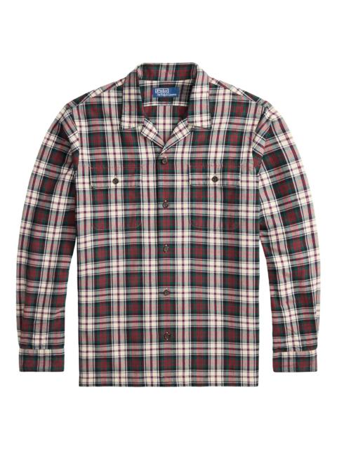 Polo Ralph Lauren Men's Plaid Brushed Cotton Oxford Shirt - Cream Green Multi