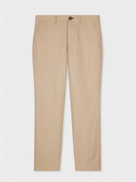Paul Smith Tapered-Fit Beige Cotton-Linen Chinos
