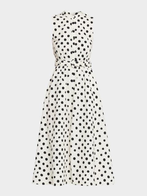 SALONI Jill Polka-Dot Midi Dress