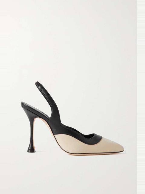 Goga 105 leather and suede slingback pumps