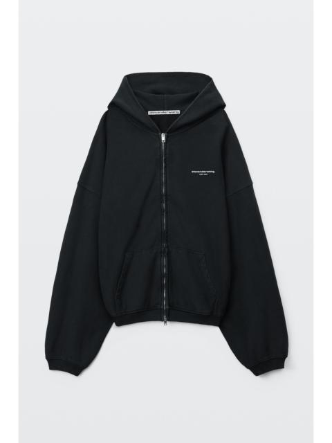 Alexander Wang logo print oversized zip-up hoodie