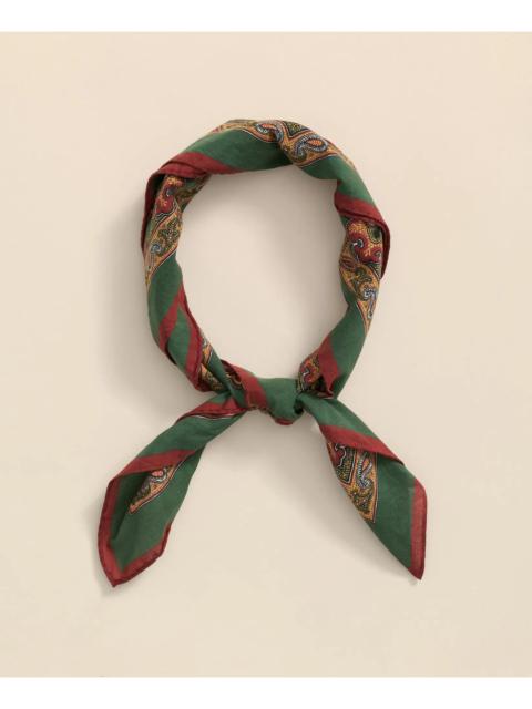 Brooks Brothers Cotton Paisley Foulard Print Neckerchief