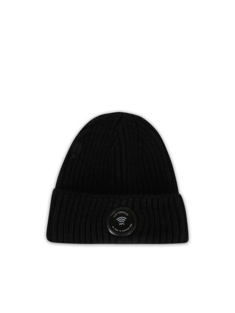 C.P. Company ribbed-knit logo-patch beanie hat