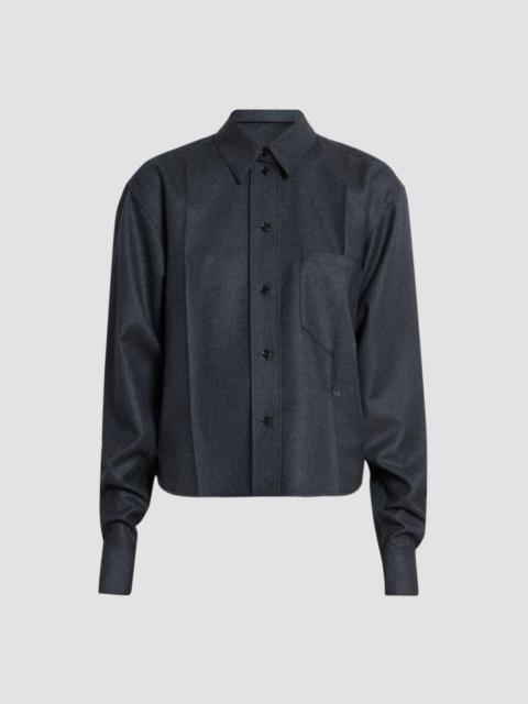Victoria Beckham Women's Ellys Wool Shirt - Dark Grey Melange