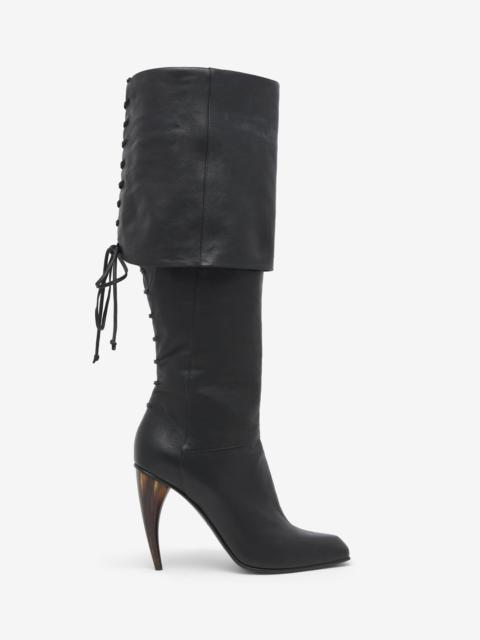 Alexander McQueen Horn Heel Knee-High Boot