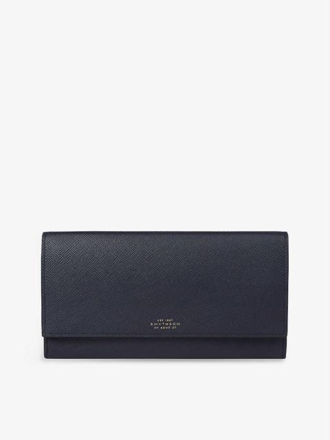 Smythson Marshall Panama cross-grain leather travel wallet