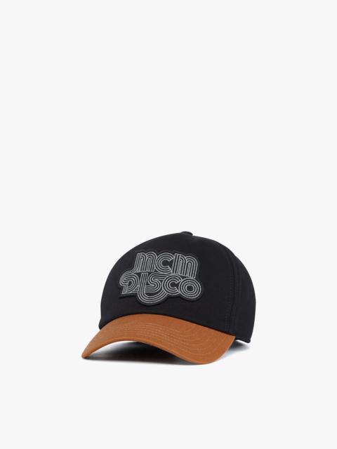 MCM Disco Logo Embroidery Cap in Cotton Twill