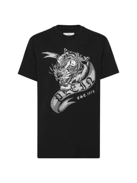 PHILIPP PLEIN SS Tattoo tiger-print t-shirt