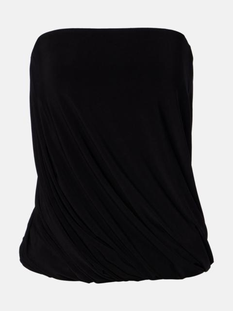 NORMA KAMALI Twist strapless jersey top