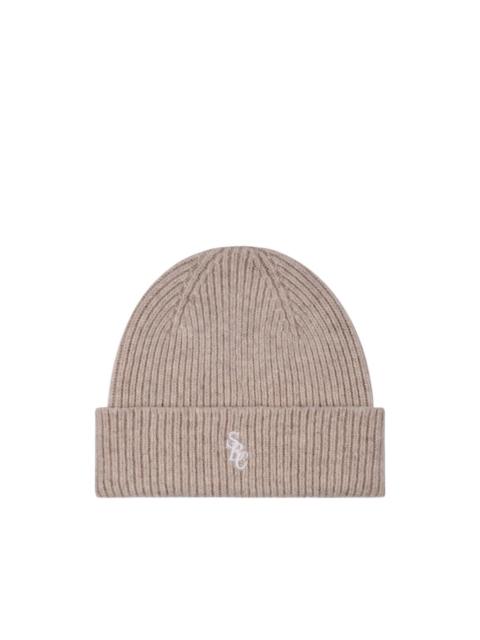 Sporty & Rich embroidered-logo ribbed beanie hat