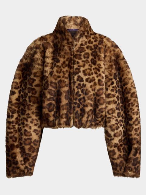 Ralph Lauren Balvin Leopard-Print Lamb Shearling Coat