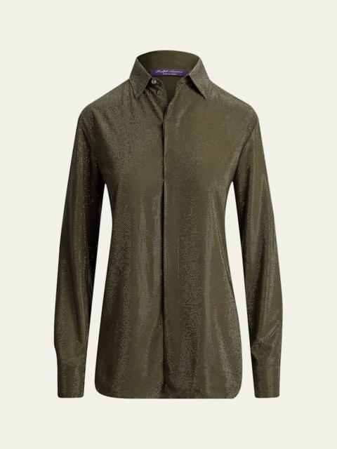 Ralph Lauren Silk Long-Sleeve Mesh Shirt