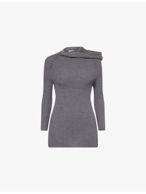 Jean Paul Gaultier Hooded Ribbed Wool Jumper