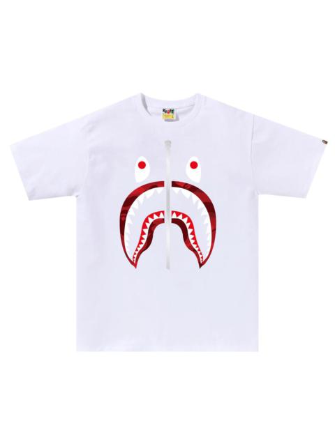 BAPE Color Camo Shark Tee 'White/Red'