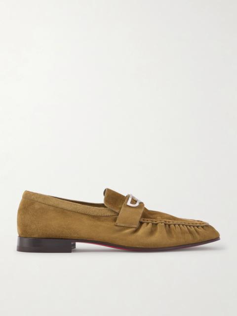 Christian Louboutin Mocallista Embellished Suede Penny Loafers
