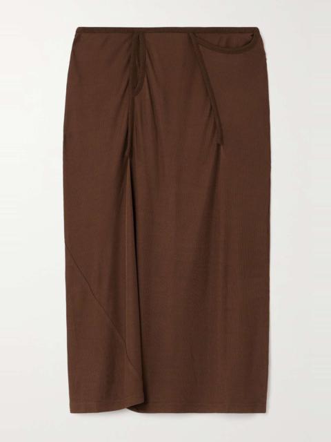 Fusion ribbed stretch-jersey midi skirt